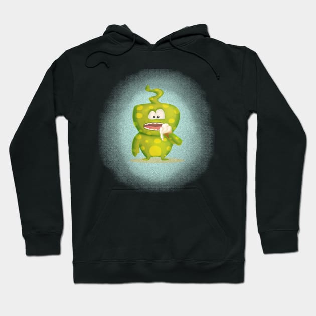 cute  green monster Hoodie by arteonline20